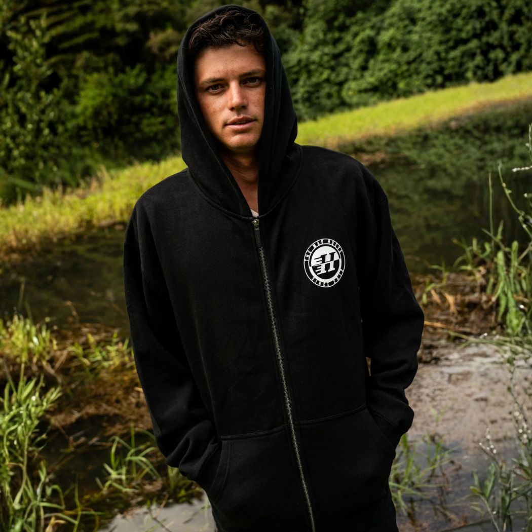 The Mad Hueys H Series Split Hooded Zip Thru Black