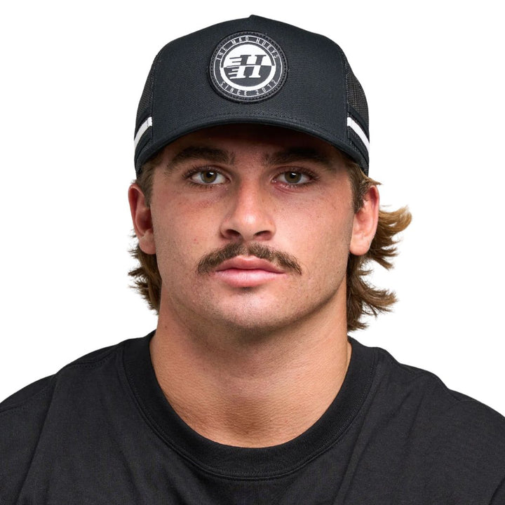 The Mad Hueys H Series Split Twill Trucker Black