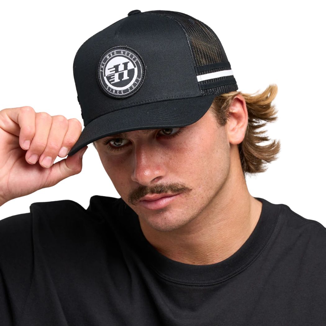 The Mad Hueys H Series Split Twill Trucker Black