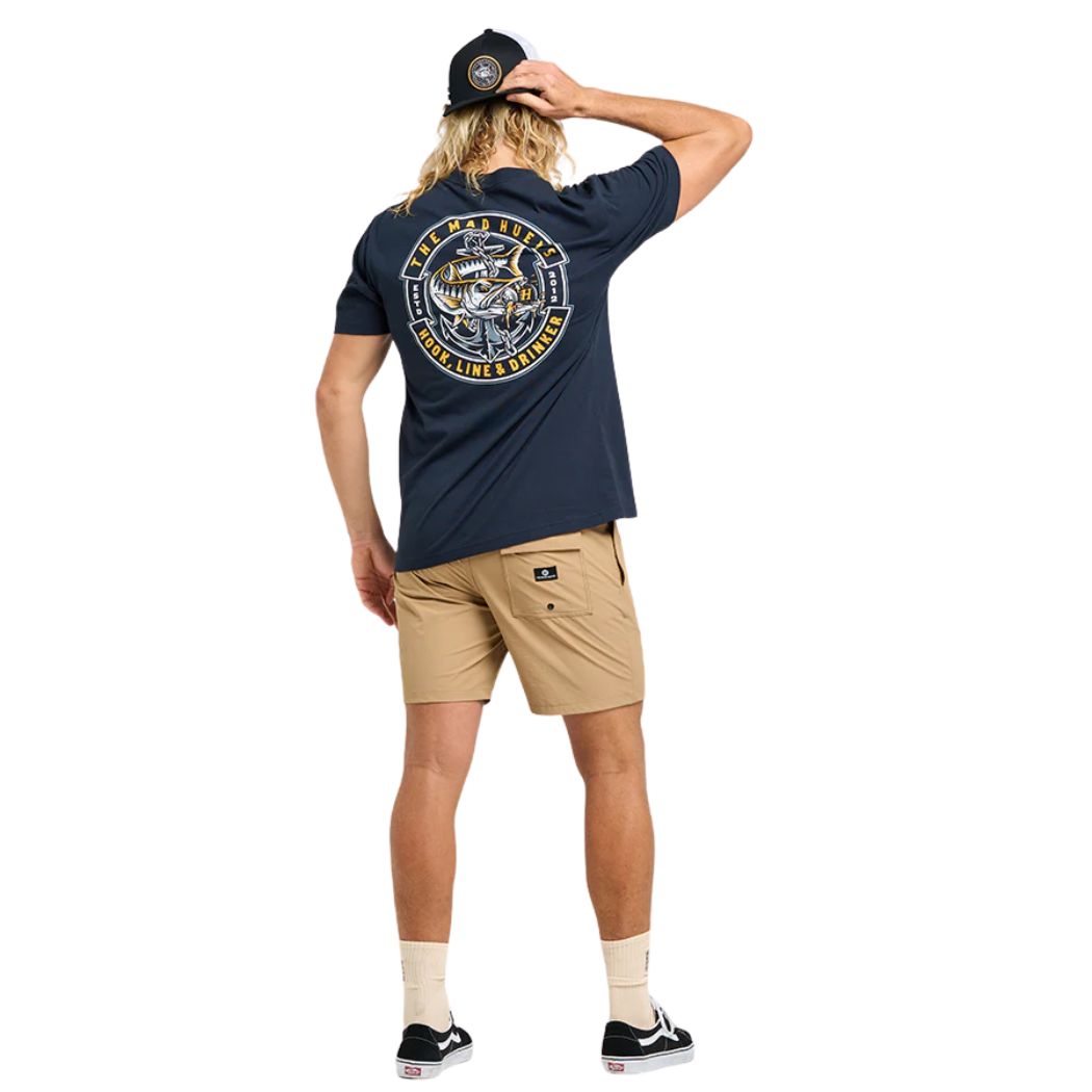 The Mad Hueys Hooked Cuda Tee Navy