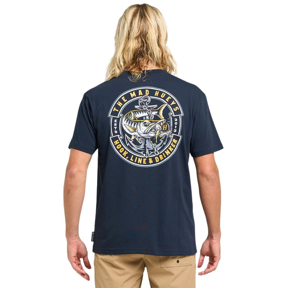 The Mad Hueys Hooked Cuda Tee Navy