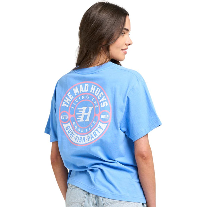 The Mad Hueys Hueys Good Life Womens Tee Cornflower Blue