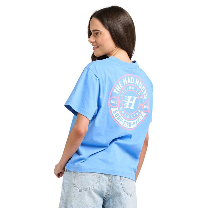 The Mad Hueys Hueys Good Life Womens Tee Cornflower Blue