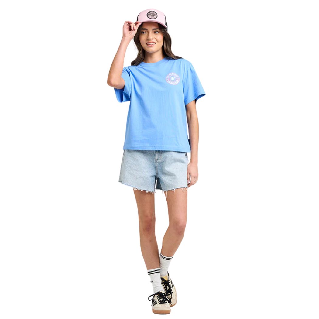 The Mad Hueys Hueys Good Life Womens Tee Cornflower Blue