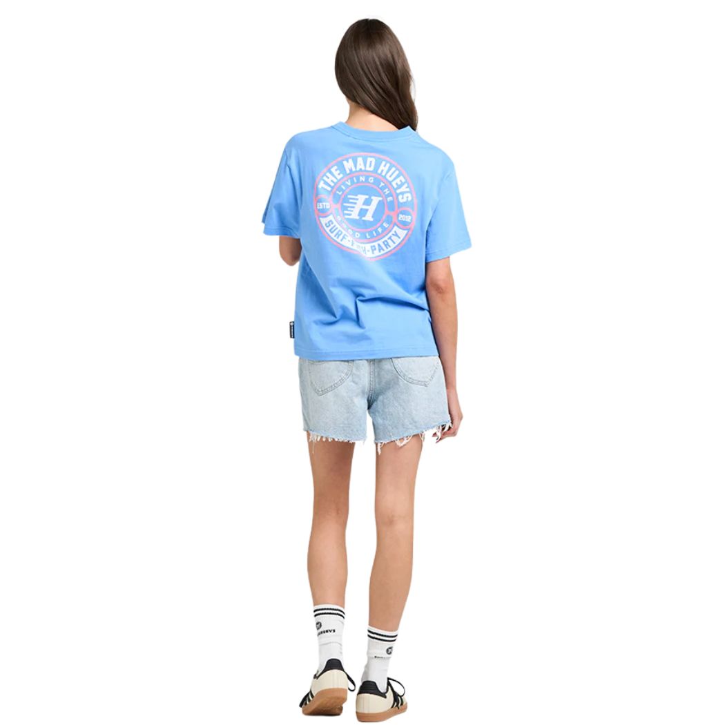 The Mad Hueys Hueys Good Life Womens Tee Cornflower Blue