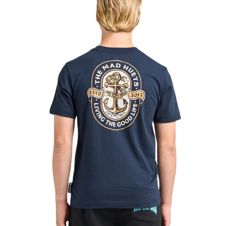 The Mad Hueys Living Anchor Youth Tee Navy