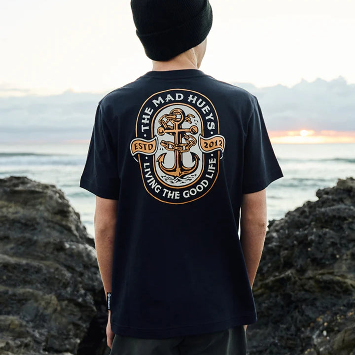 The Mad Hueys Living Anchor Youth Tee Navy
