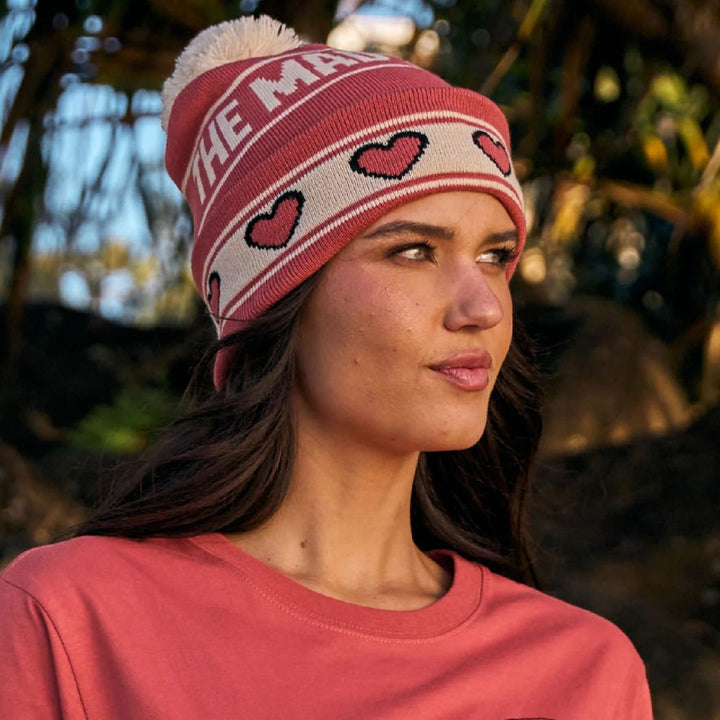 The Mad Hueys Love Hueys Womens Relaxed Beanie Dusty Rose