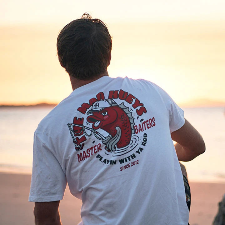 The Mad Hueys Master Baiters Tee White