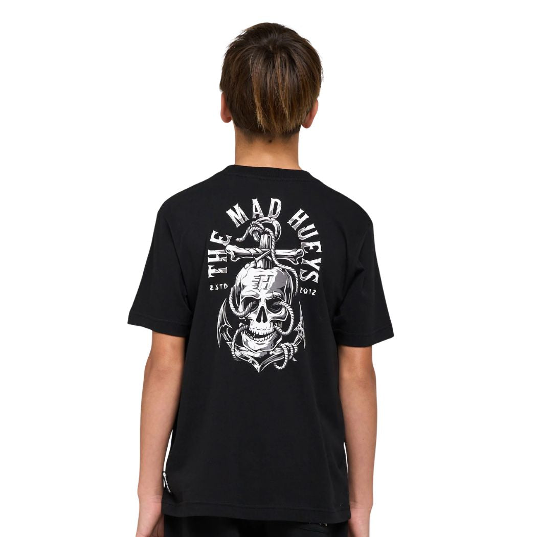 The Mad Hueys Rope Skull Anchor Youth Tee Black