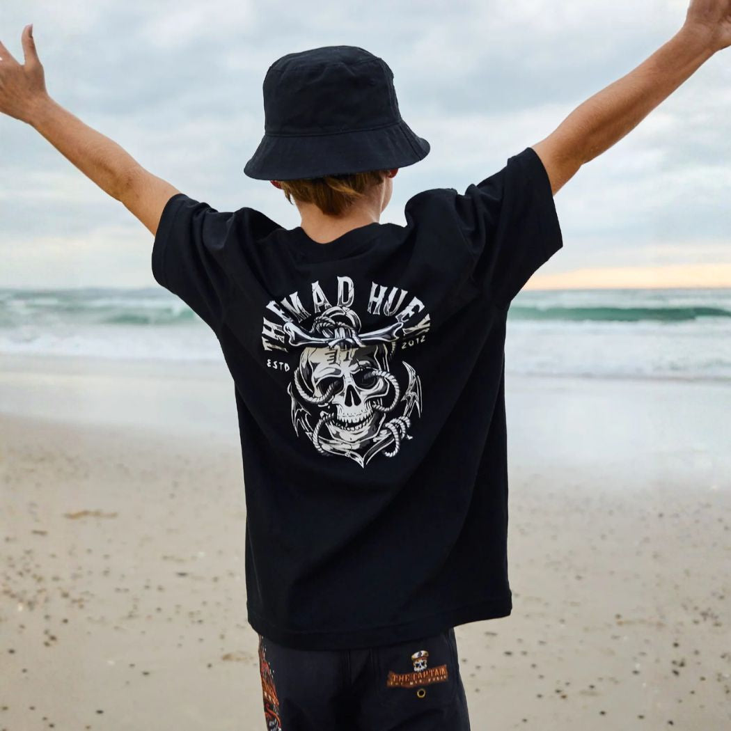 The Mad Hueys Rope Skull Anchor Youth Tee Black