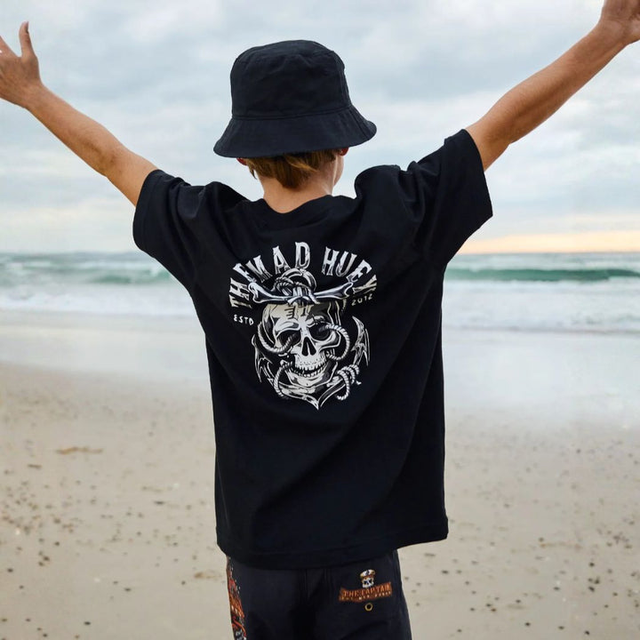 The Mad Hueys Rope Skull Anchor Youth Tee Black