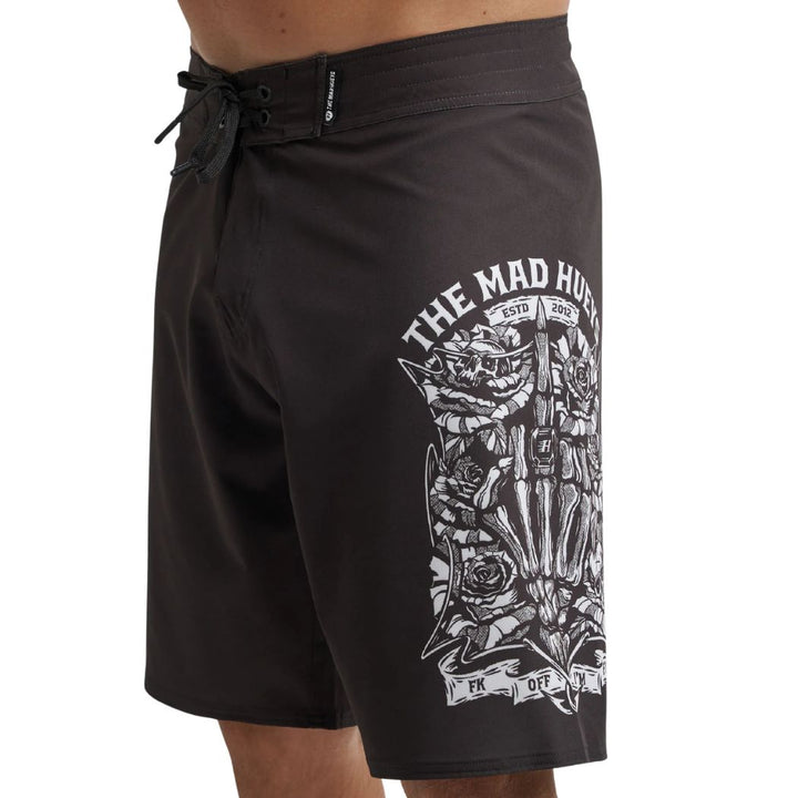 The Mad Hueys Shield Fk Off Boardshort Black