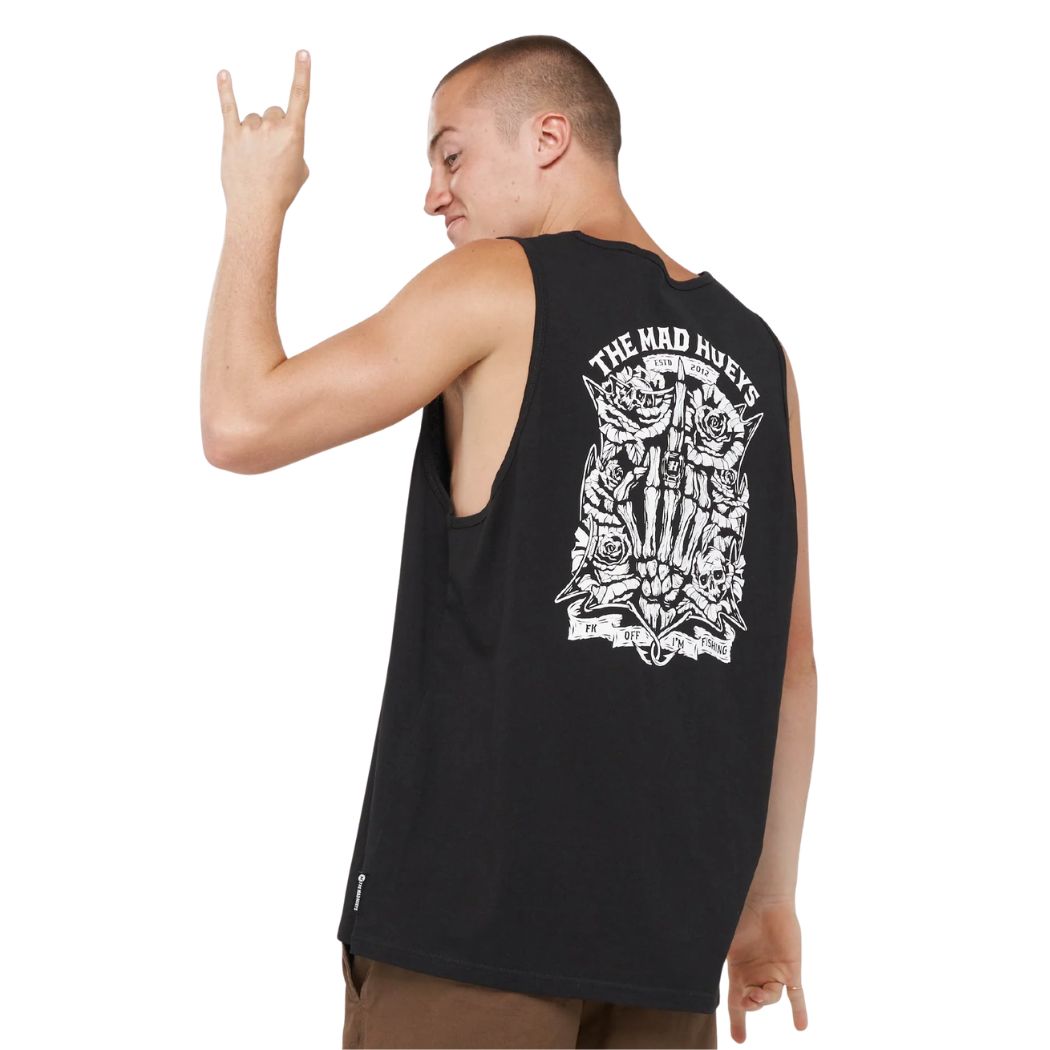 The Mad Hueys Shield Fk Off Tank Black