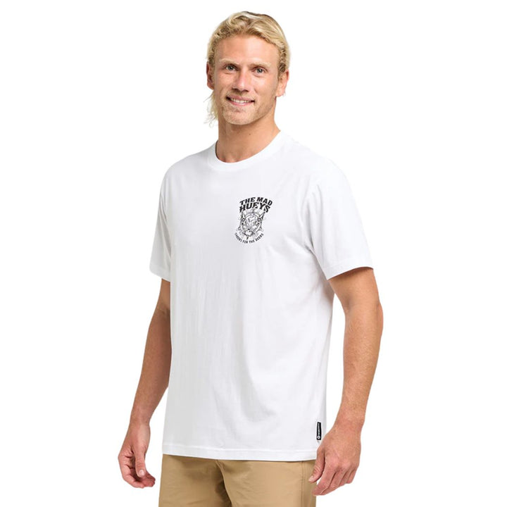 The Mad Hueys Ship Wheel Beers Tee White