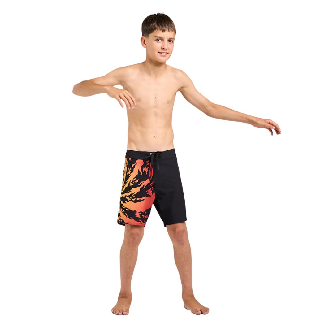The Mad Hueys Skull Spiral Youth Boardshort Black