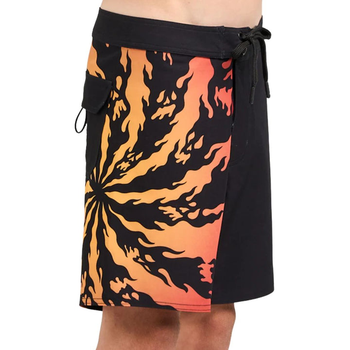 The Mad Hueys Skull Spiral Youth Boardshort Black