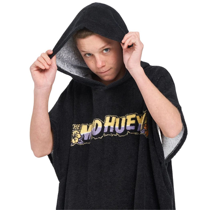 The Mad Hueys Surfing Hueys Youth Hooded Towel Black