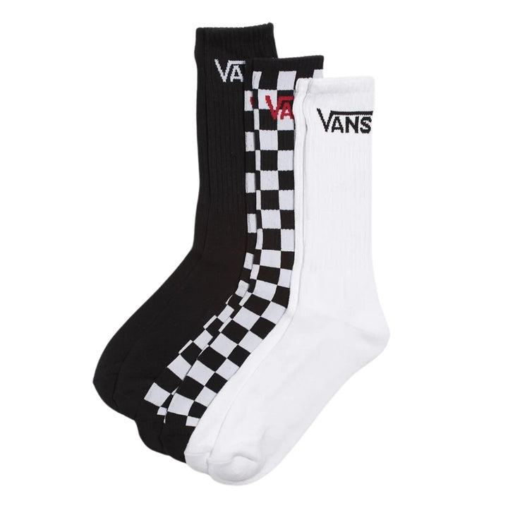 Vans Classic Crew Socks 3 Pack Black White