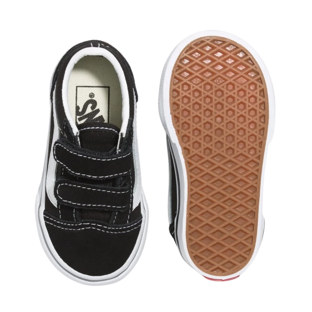 Vans Toddler Old Skool Velcro Black White