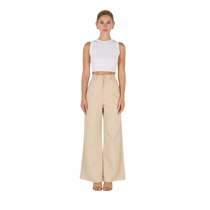 Wakee Denim Wide Leg Pant 7130 Camel
