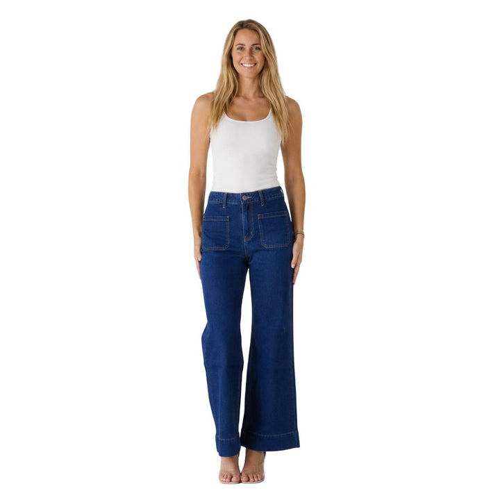 Wakee High Waist Front Pocket Jean 7156 Blue