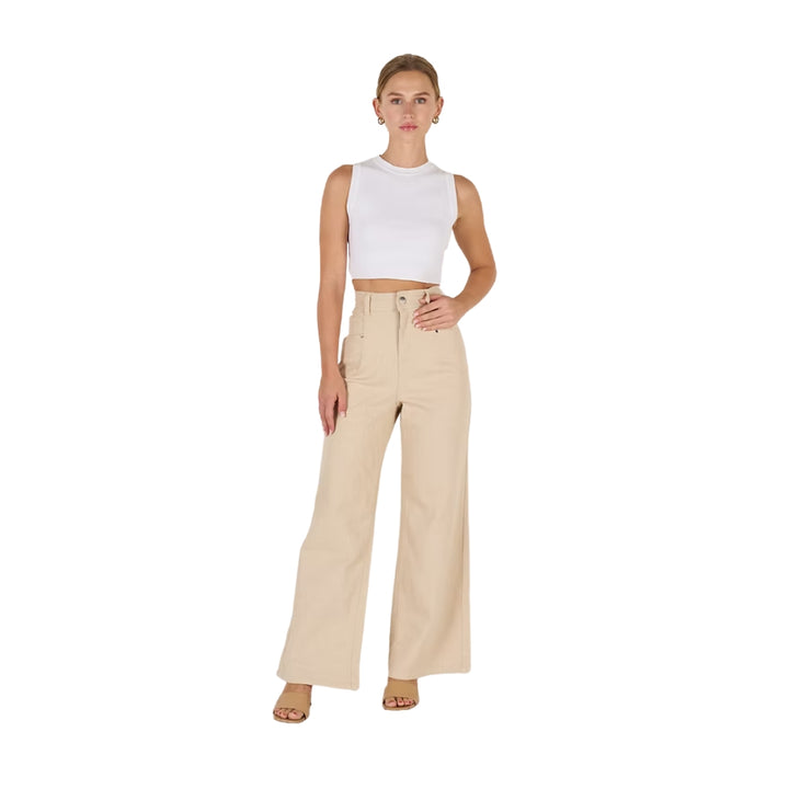 Wakee Denim Wide Leg Pant 7130 Camel