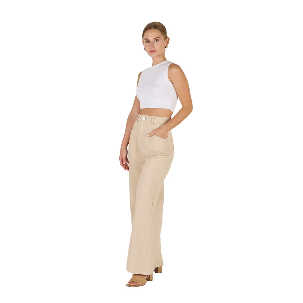 Wakee Denim Wide Leg Pant 7130 Camel