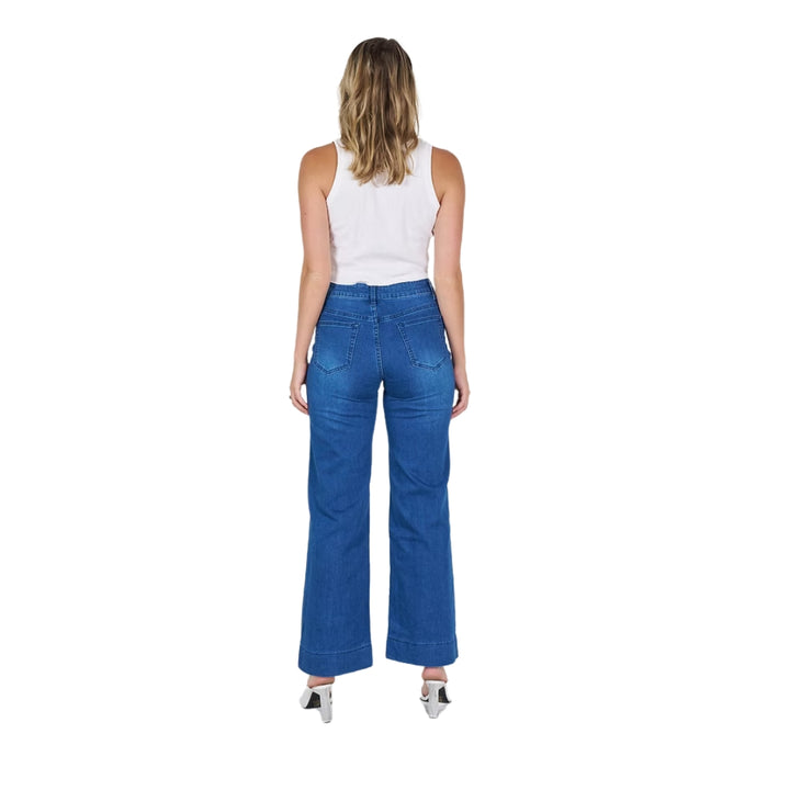 Wakee High Waist Front Pocket Jean 7145 True Blue